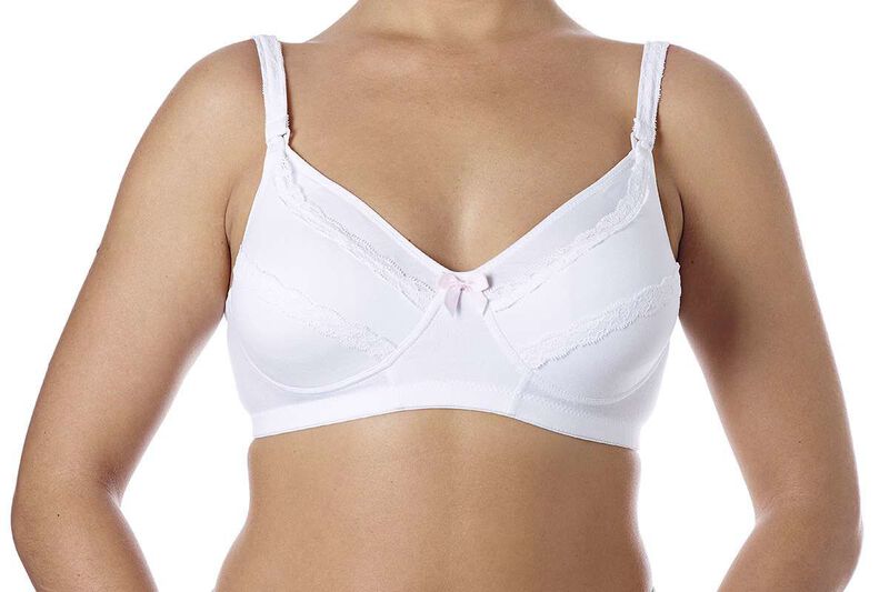 Cotton Stretch Nursing Bra (White) image number null